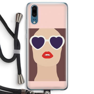 Red lips: Huawei P20 Transparant Hoesje met koord