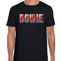 Bowie fun tekst t-shirt zwart heren - thumbnail