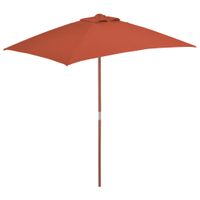 VidaXL Parasol met houten paal 150x200 cm terracottakleurig