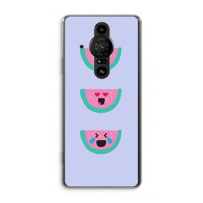 Smiley watermeloen: Sony Xperia Pro-I Transparant Hoesje