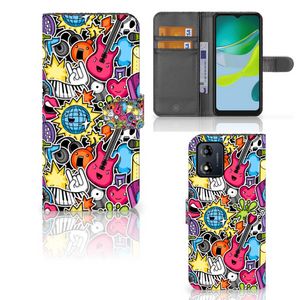 Motorola Moto E13 4G Wallet Case met Pasjes Punk Rock