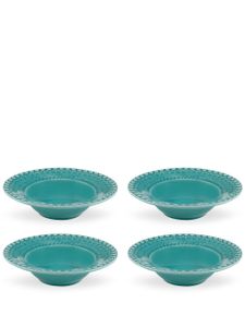 Bordallo Pinheiro lot de quatre assiettes à soupe Fantasia - Bleu