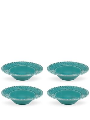 Bordallo Pinheiro lot de 4 assiettes à soupe Fantasia - Bleu
