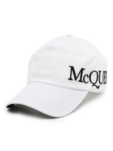 Alexander McQueen logo-embroidered cotton cap - Blanc