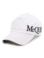 Alexander McQueen casquette en coton à logo brodé - Blanc