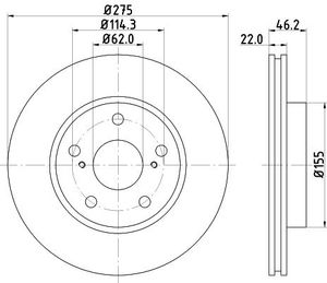 Remschijf Gecoat 54638PRO 8DD355118961