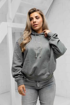 Guess Shiny Cord Hoodie Dames Grijs - Maat S - Kleur: Grijs | Soccerfanshop