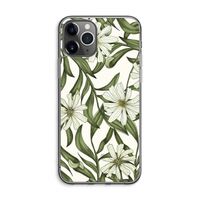 Wit bloemenpatroon: iPhone 11 Pro Max Transparant Hoesje