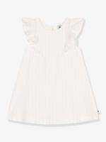 Korte mouwen katoenen kinderjurk PETIT BATEAU wit Korte mouwen katoenen kinderjurk PETIT BATEAU wit
