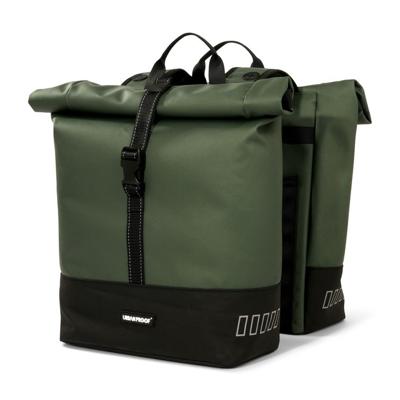 Urbanproof rolltop dubbele fietstas 38 liter groen