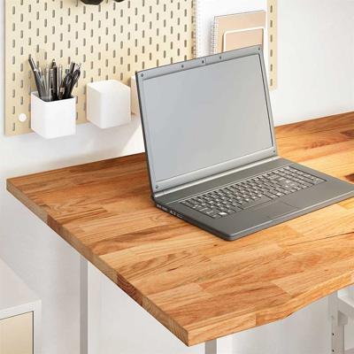 Bureaublad rechthoekig 100x80x2,5 cm eikenhout lichtbruin