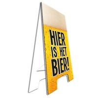 Decoratie bord hier is het bier Decoratie bord hier is het bier