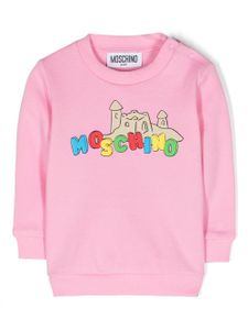 Moschino Kids sweat en coton à logo appliqué - Rose