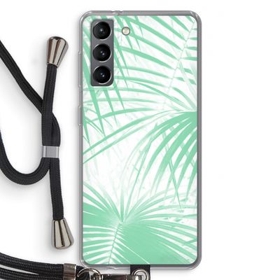 Palmbladeren: Samsung Galaxy S21 Transparant Hoesje met koord