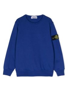 Stone Island Junior sweat en coton à patch logo - Bleu