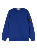 Stone Island Junior sweat en coton à patch logo - Bleu