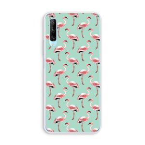 Flamingoprint groen: Huawei P Smart Pro Transparant Hoesje