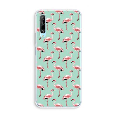 Flamingoprint groen: Huawei P Smart Pro Transparant Hoesje