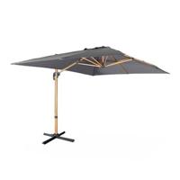 sweeek - Rechthoekige parasol 3x4m, paal met houteffect