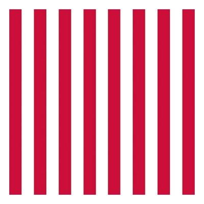 Servetten - 20x st - gestreept rood/wit - 33 x 33 cm - 3-laags - papier