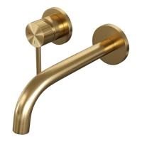 BRAUER Stripe Inbouw Wastafelmengkraan - gebogen uitloop en rozetten model A2 - goud geborsteld PVD 5-GG-332 BRAUER Stripe Inbouw Wastafelmengkraan - gebogen uitloop en rozetten model A2 - goud geborsteld PVD 5-GG-332