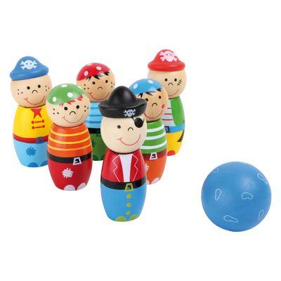 Small Foot houten bowlingset piraat werpspel