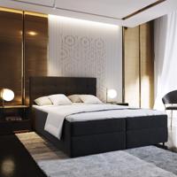 2dekans Boxspring met opbergruimte Bloss - 140 x 200 Zwart [Kleine stofschades aan boxen en hoofdbord]