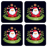 Gepersonaliseerde onderzetters Kerstman met naam