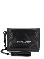 Saint Laurent portefeuille à logo imprimé - Noir