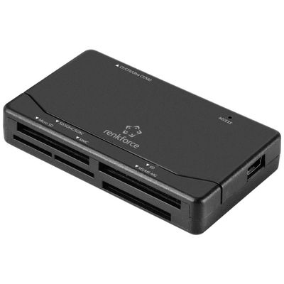 Renkforce RF-PCR-150 Externe geheugenkaartlezer USB-A 2.0 Zwart