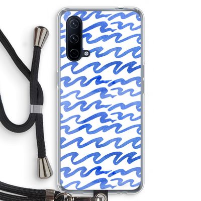 Blauwe golven: OnePlus Nord CE 5G Transparant Hoesje met koord