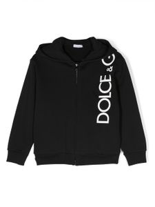 Dolce & Gabbana Kids hoodie à logo embossé - Noir