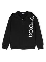 Dolce & Gabbana Kids hoodie à logo embossé - Noir - thumbnail