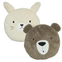 Dieren sierkussen kinderkamer - beer / konijn - bruin / wit - 30 cm
