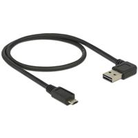 DeLOCK easy-usb-a 2.0 male > easy-usb micro-usb-b 2.0 male kabel (zwart, 0,5 meter)