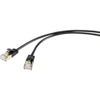 Renkforce RF-4538186 RJ45 Netwerkkabel, patchkabel CAT 8.1 F/FTP 0.50 m Zwart Extreem dun, Vergulde steekcontacten 1 stuk(s)