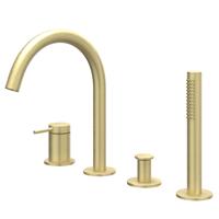 IVY Bond Badrandcombinatie - 4-wegs - mengkraan - draaibare uitloop - uittrekbare handdouche - Geborsteld mat goud PVD 6301154 IVY Bond Badrandcombinatie - 4-wegs - mengkraan - draaibare uitloop - uittrekbare handdouche - Geborsteld mat goud PVD 6301154