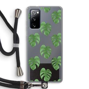 Monstera leaves: Samsung Galaxy S20 FE / S20 FE 5G Transparant Hoesje met koord