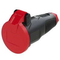 PCE 2512-sr Koppeling met randaarde Rubber, Kunststof 230 V Zwart, Rood IP54