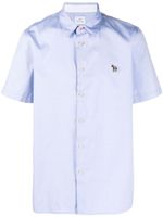 PS Paul Smith logo-embroidered organic cotton shirt - Bleu