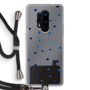 Blauwe stippen: OnePlus 8 Pro Transparant Hoesje met koord