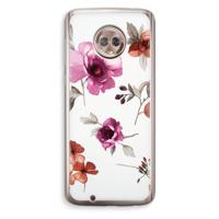 Geschilderde bloemen: Motorola Moto G6 Transparant Hoesje - thumbnail