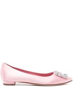 Manolo Blahnik ballerines Hangisi en satin - Rose