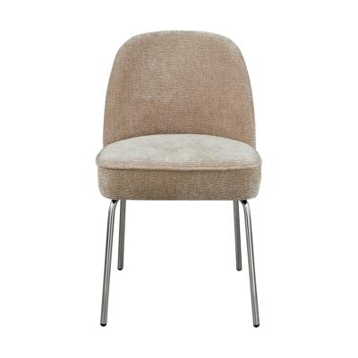 BePureHome Vogue eetkamerstoel chenille zand chrome