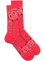 Alanui chaussettes à motif cachemire - Rouge