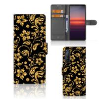 Sony Xperia 5II Hoesje Gouden Bloemen