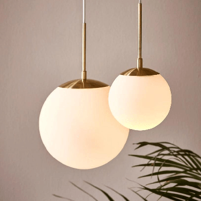 Hanglamp opaalglas wit messing Nordlux Grant 15 cm