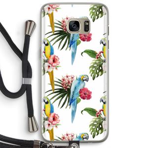 Kleurrijke papegaaien: Samsung Galaxy S7 Edge Transparant Hoesje met koord