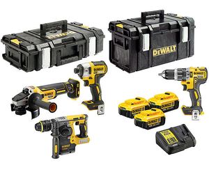 DeWalt DCK422P3 accu set |  DCD796 + DCF887 + DCG405 en DCH273 in Toughsystem koffer | 18v 5.0Ah Li-ion - DCK422P3-QW