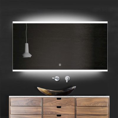 Badkamerspiegel Riga | 120x70 cm | Rechthoekig | Directe LED verlichting | Touch button | Met verwarming